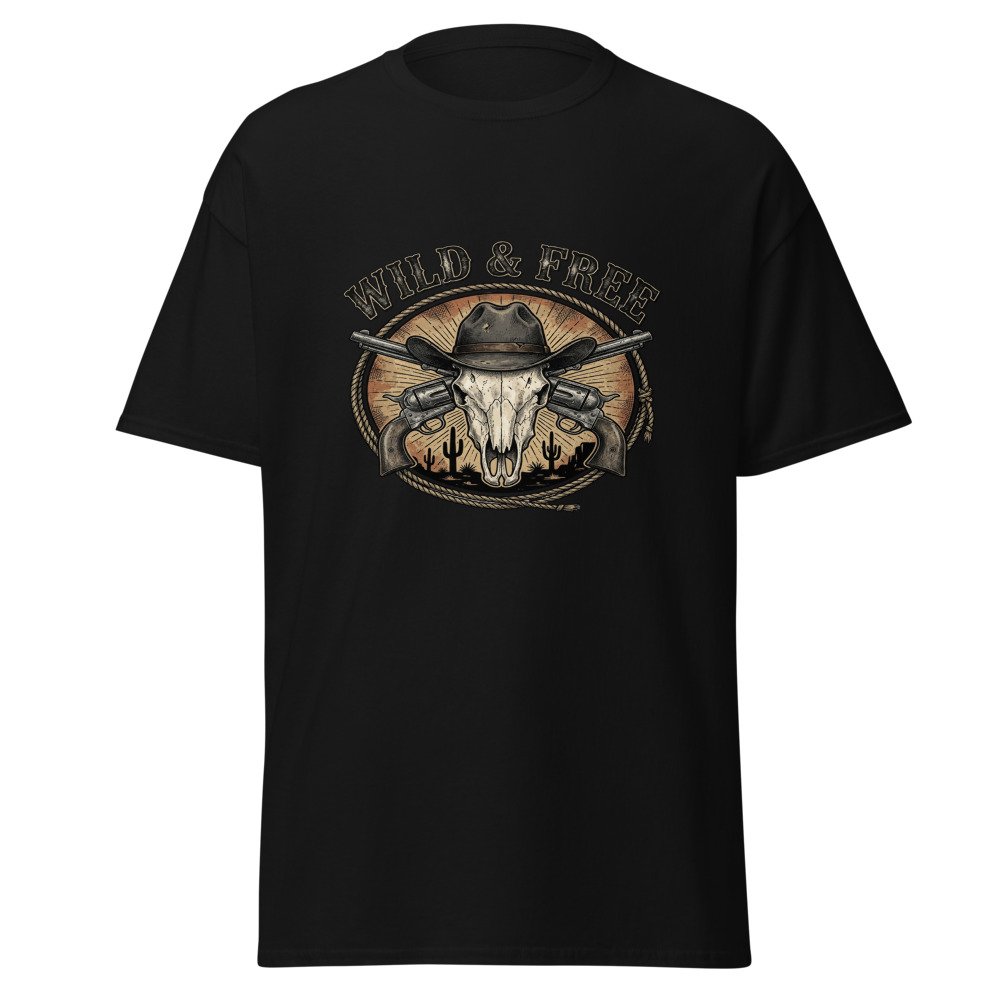 unisex classic tee black front 6ac6b9483586d.jpg Wild & Free T-Shirt mockup