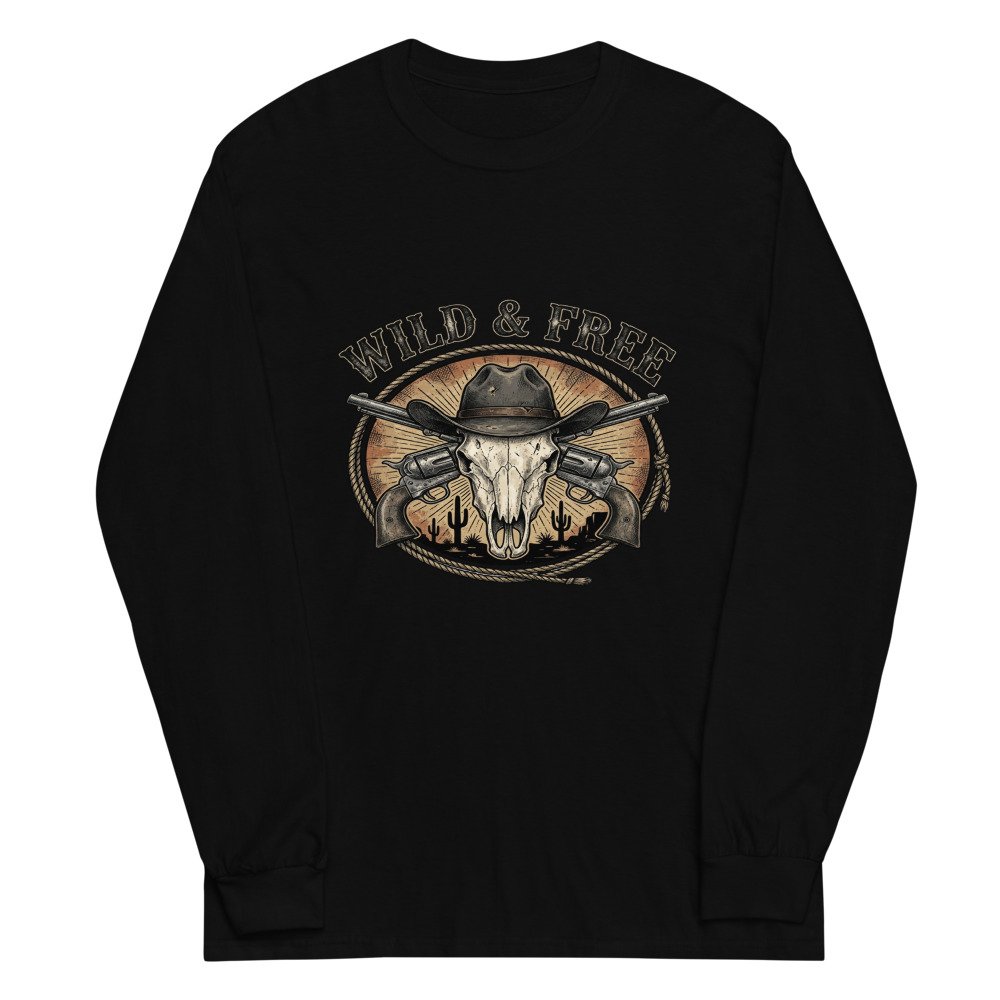 unisex long sleeve shirt black front 6ac6bb2f6d3ab.jpg Wild & Free Long-Sleeve mockup