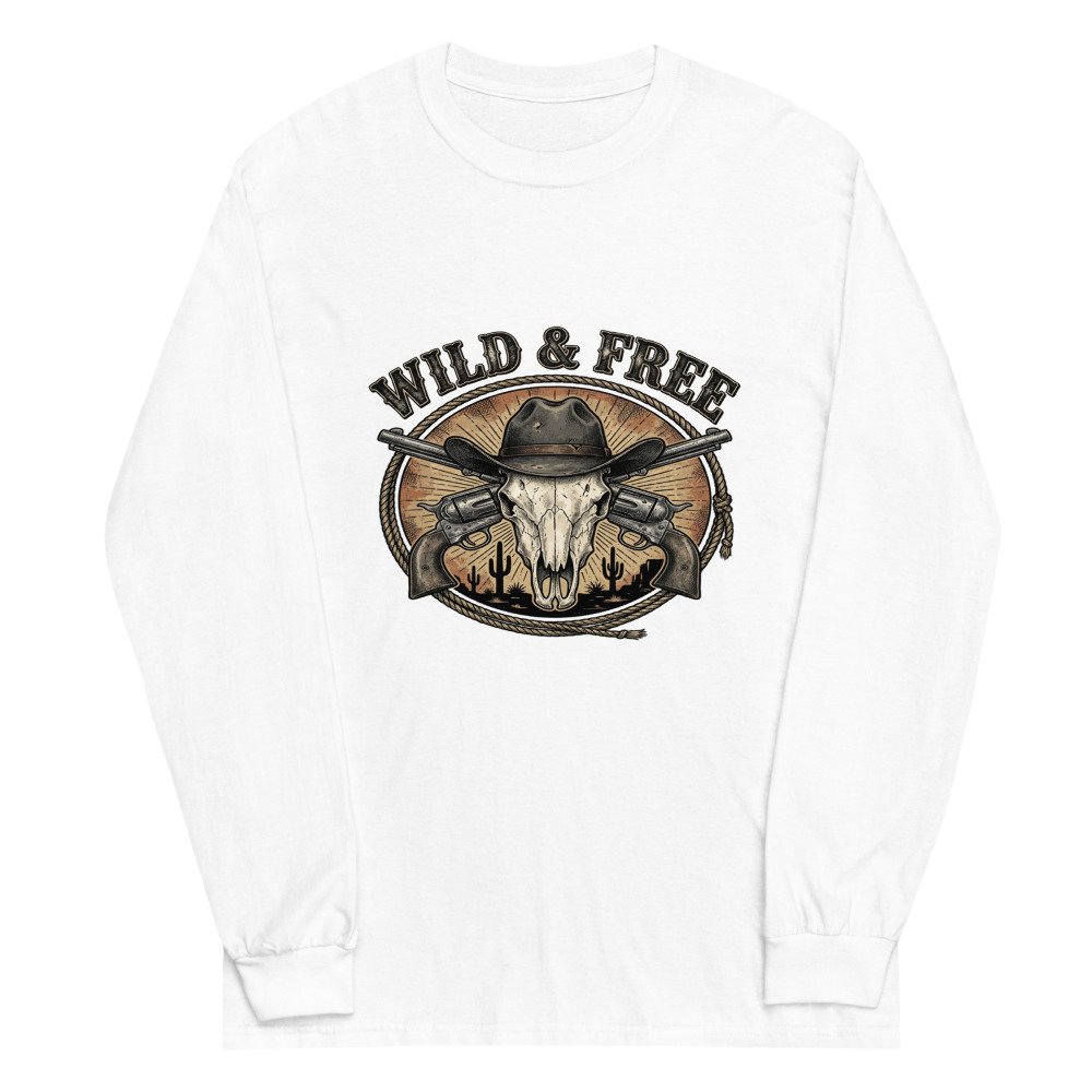unisex long sleeve shirt white front 6ac6bb2f6e295.jpg Wild & Free Long-Sleeve mockup